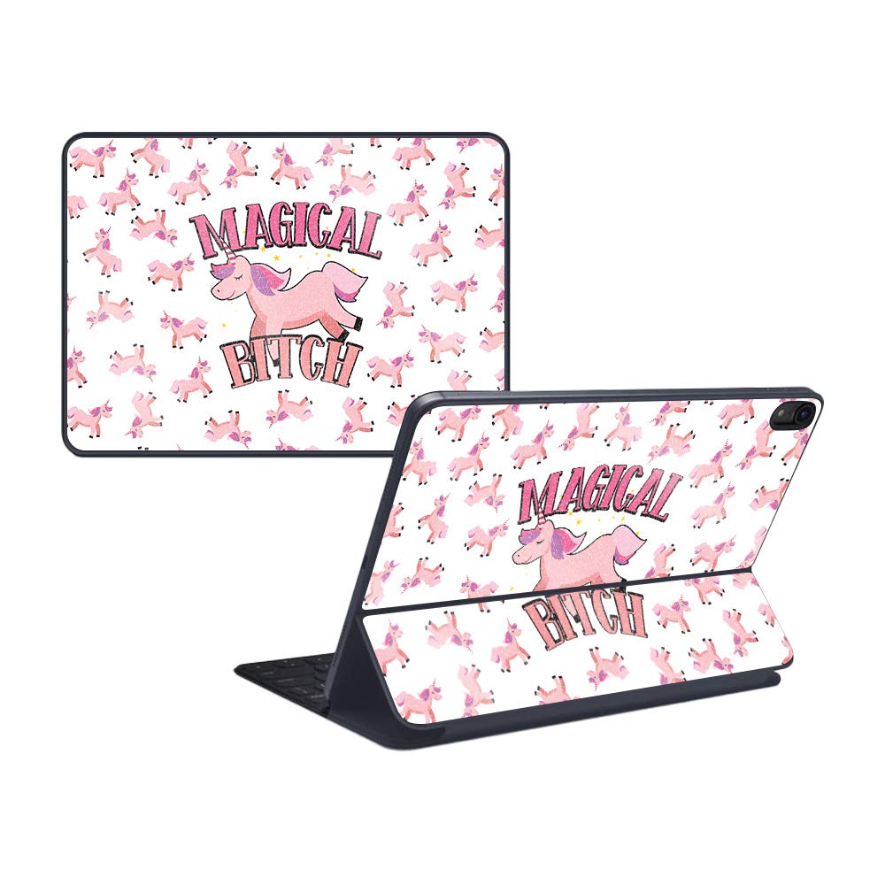 MightySkins Glossy Glitter Skin Compatible with iPad Pro Smart Keyboard 12.9" (2018) - Magical B | Protective, Durable High-Gloss Glitter Finish | Easy to Apply and Change Style | Made in The USA