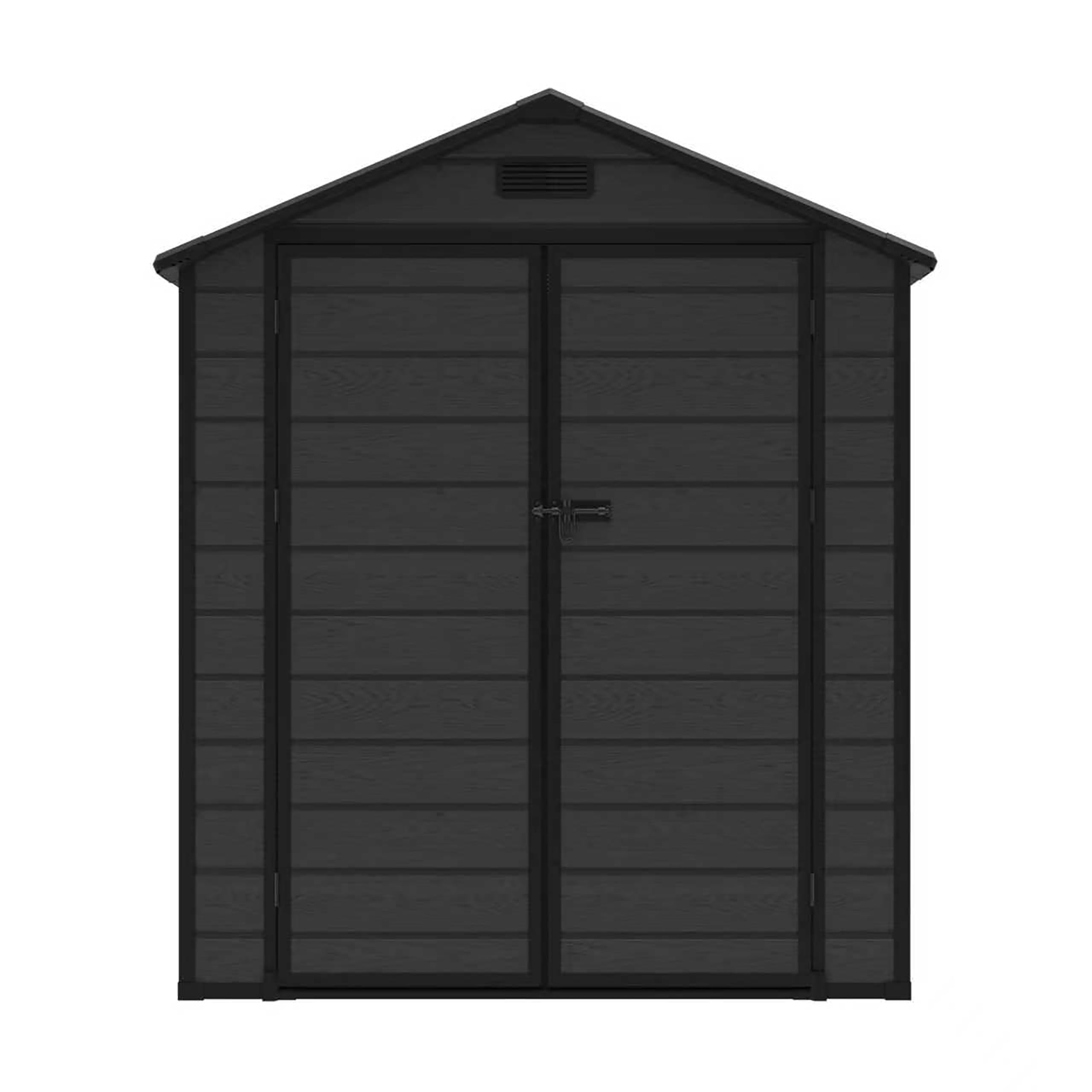 Koll Living Gartenhaus Norvik | 181 x 135 x 210 cm, 2 m² Grundfläche | Schwarz | mit Doppeltür, Fenster und Belüftungsystem | abschließbar | UV- & witterungesbeständig