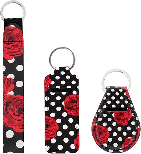 Horeset Llavero con correa para lápiz labial, llavero pequeño, de neopreno, pequeño