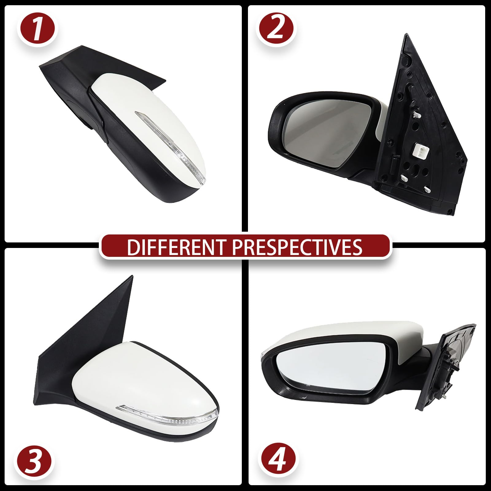 Espejos exteriores del coche para auto eléctrico plegable señal de giro de calefacción lente de ajuste Espejo Assy para Hyundai I20 2016 2017 Espejo retrovisor Asamblea