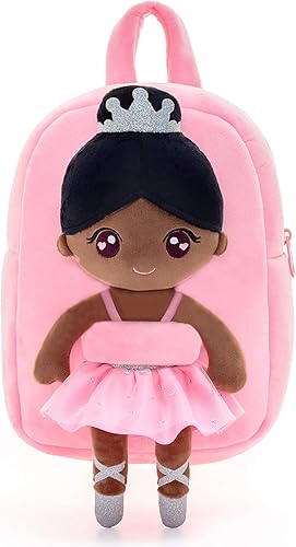 Miniatura 2 de Gloveleya Mochila para niñas pequeñas con muñeca de bailarina suave rosa a partir de 2 años