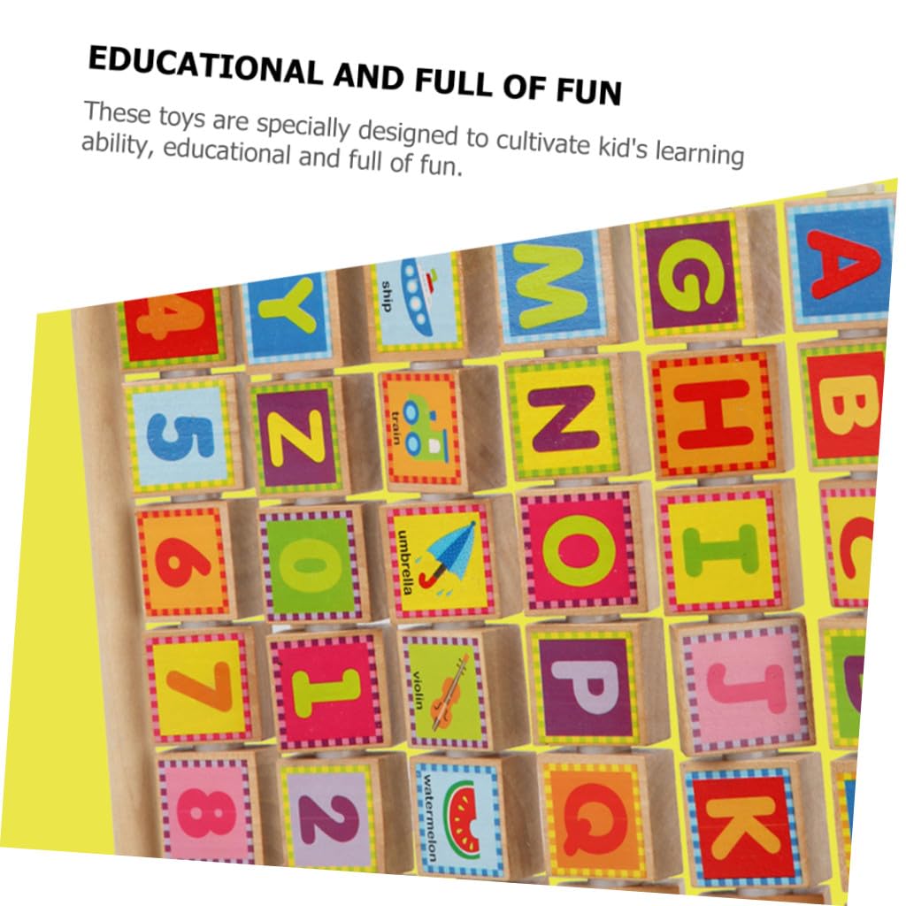 Gatuida Juguete de Letras de Madera Multifuncional, Tablero de Cognición Números y Letras, Estante Educativo, Desarrollo Motricidad Fina y Coordinación Mano-Ojo, Color Verde