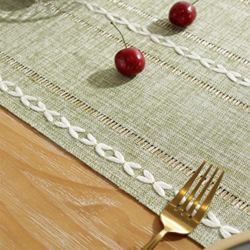 oAutoSjy Caminhos de mesa de macramê, caminho de mesa boêmio com borlas recortadas caminho de mesa p