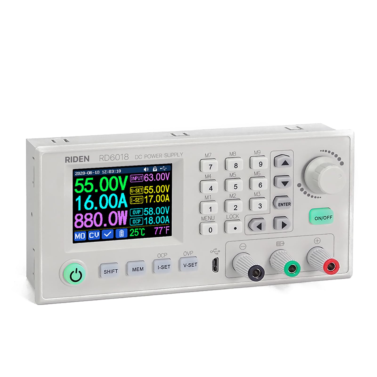 HUIOP RD6018 Modulo di Alimentazione a Corrente Continua a Tensione costante e Corrente costante 18A Tastiera Software PC Controllo App Telefono WiFi con Funzione di aggiornamento firmware