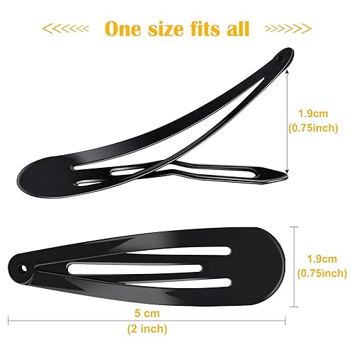 Miniatura 2 de 100 pinzas para el cabello a presión, pinzas para el cabello dobladas de 2 pulgadas, pasadores de metal, bonitos accesorios para el cabello de color