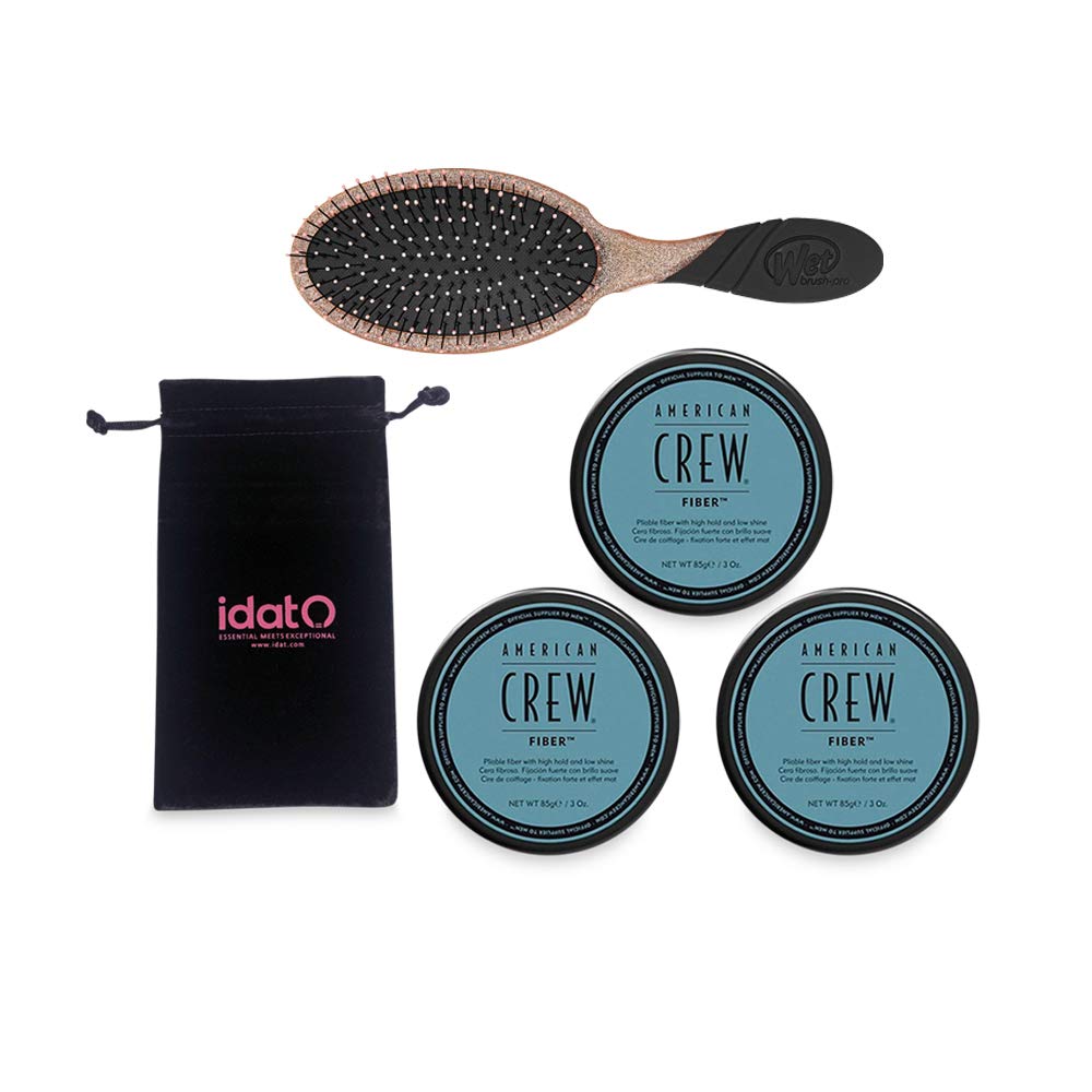 Fiber - provides a strong, pilable hold with a matte finish and Low Shine - Includes Hair Brush- 3oz- 3 Pack by Belissimax