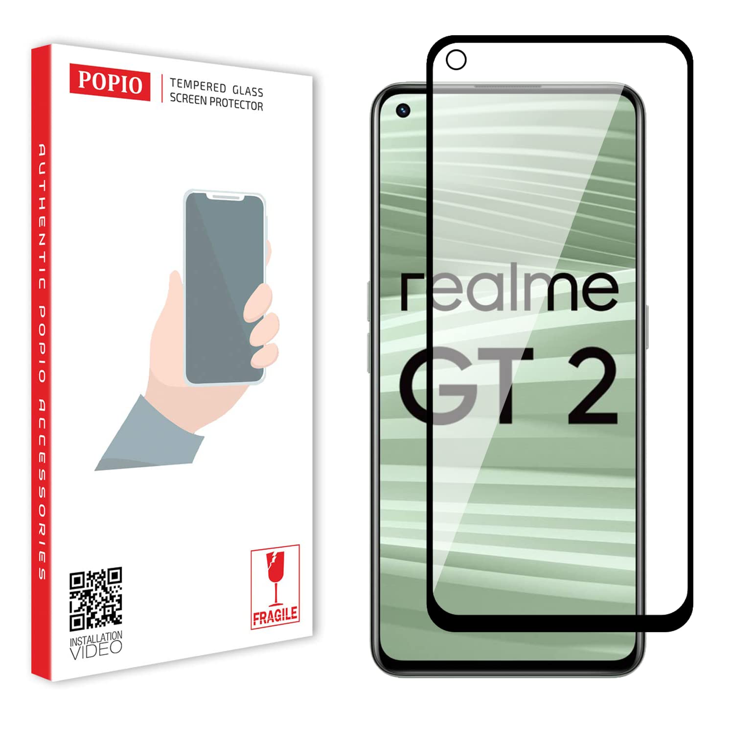 POPIO Cellphone Tempered Glass Screen Protector Compatible For Realme Gt2 / Realme Gt Neo2 (Black) With Edge To Edge Coverage And Easy Installation Kit (B0BFQT2CM8) Amazon Price History, Amazon Price Tracker