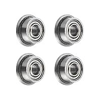 Vista 1 de uxcell MF52ZZ ensanchó el rodamiento de bolas, 4pcs 6.6x16.4x8.2 ft m acero cromado doble blindado ABEC1 cojinetes de brida