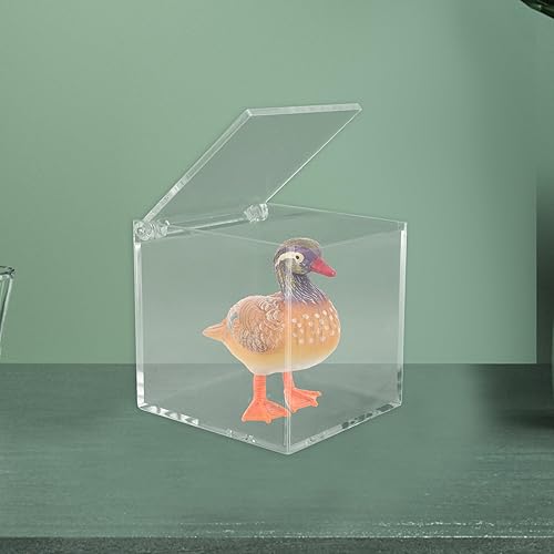 Miniatura 4 de Caja de almacenamiento de acrílico con tapa, organizador cuadrado transparente para figuritas, coleccionables, accesorios de maquillaje,