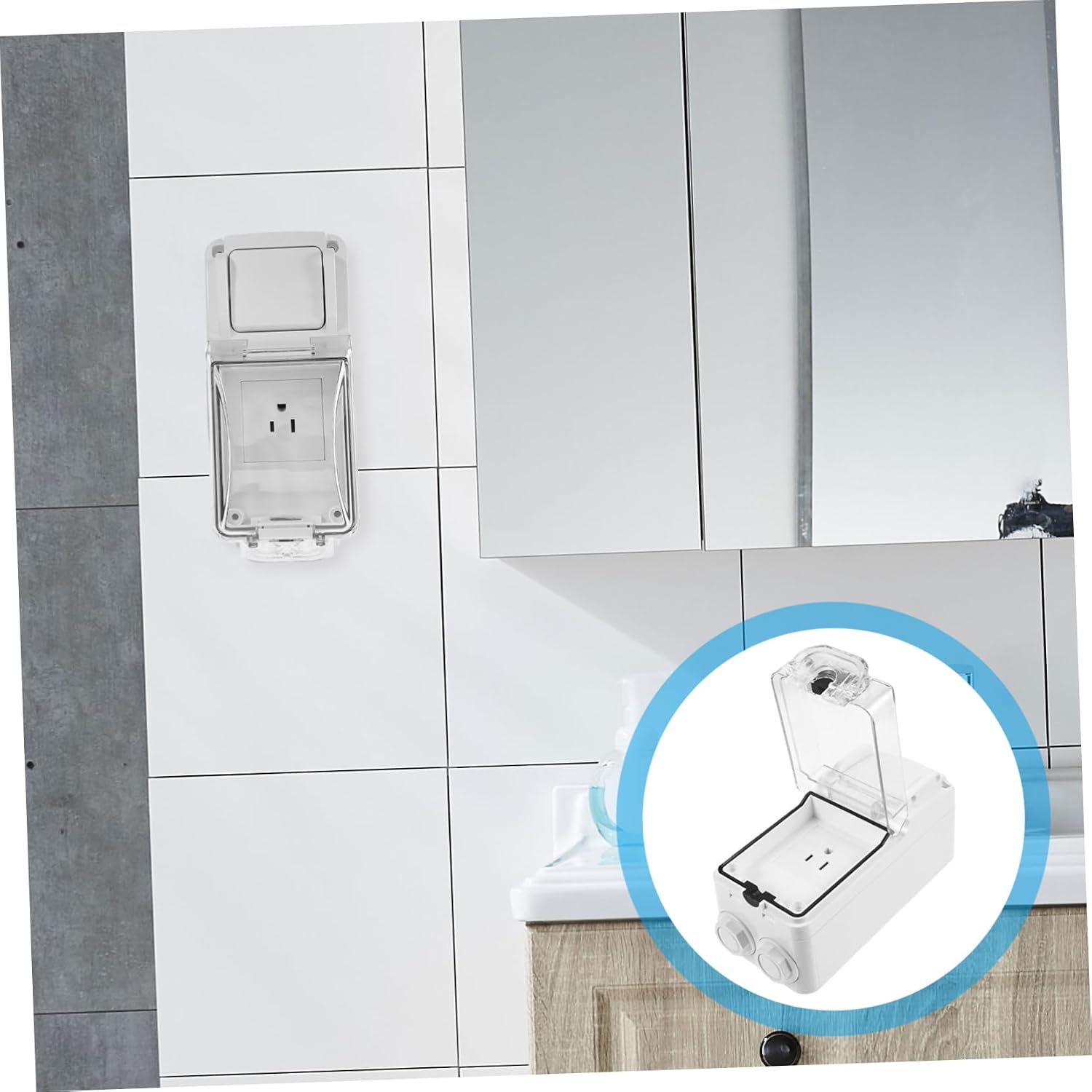 Outlet Cover Durable Protective Box for US Plug for Outdoor Use Wet Conditions Aging Material Easy Access for Equipment Replacement