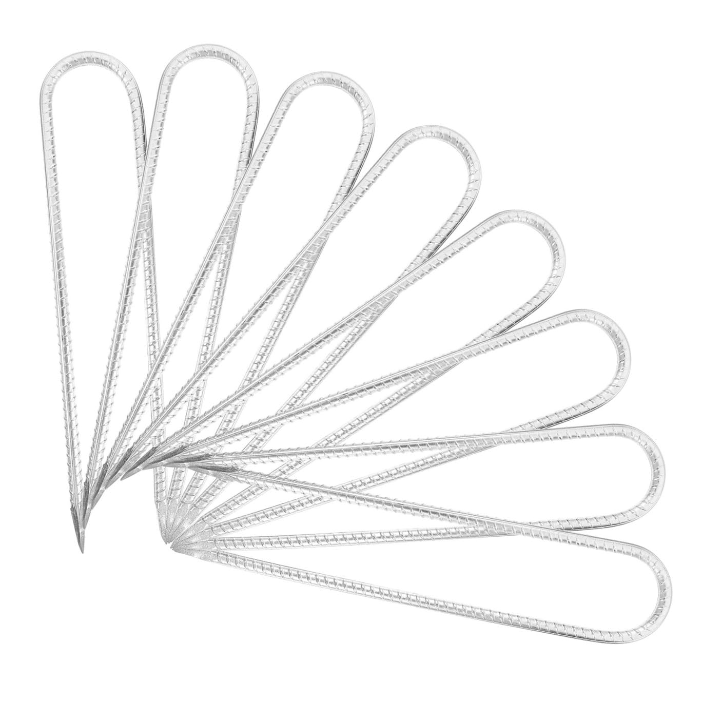 Picchetti da Campeggio a Forma di U 8 Pezzi Accessori per Fissare Tenda e Telo da Giardino in Acciaio Zincato Argento Attrezzi Resistenti per Outdoor