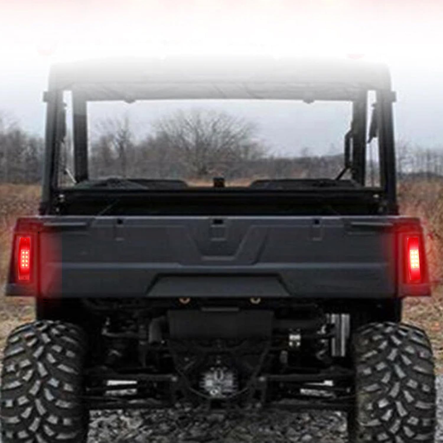 2Pcs ATV Red LED Tail Lights for Polaris Ranger 570 Brake Taillights Tail Lamp for 2411450 Ranger 400 500 570 800 EFI MIDSIZE