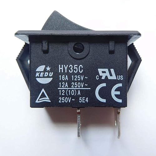 Miniatura 2 de 2 unids KEDU HY35C 2Pins Interruptor de botón AC 125250V 161210A ON Off Interruptor basculante de arco Interruptores de tecla pulsadora para