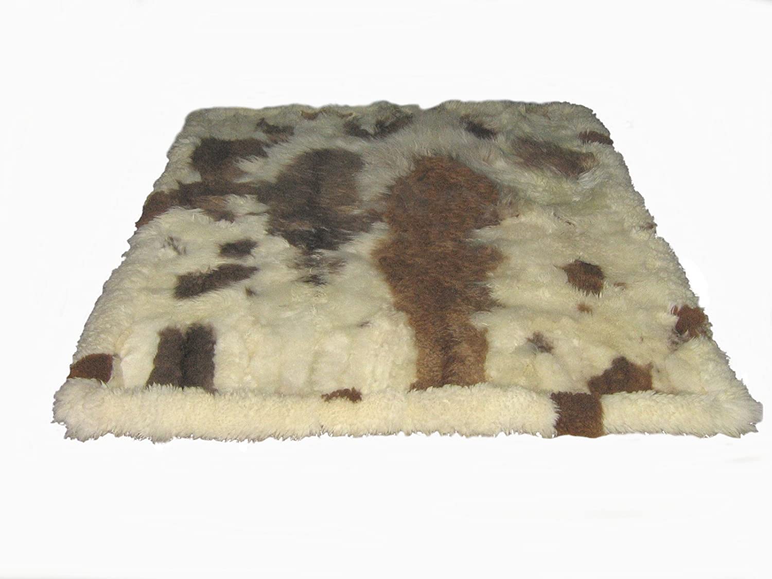 Tapis péruvien marron et blanc Babyalpaga doux et hypoallergénique pour chambre