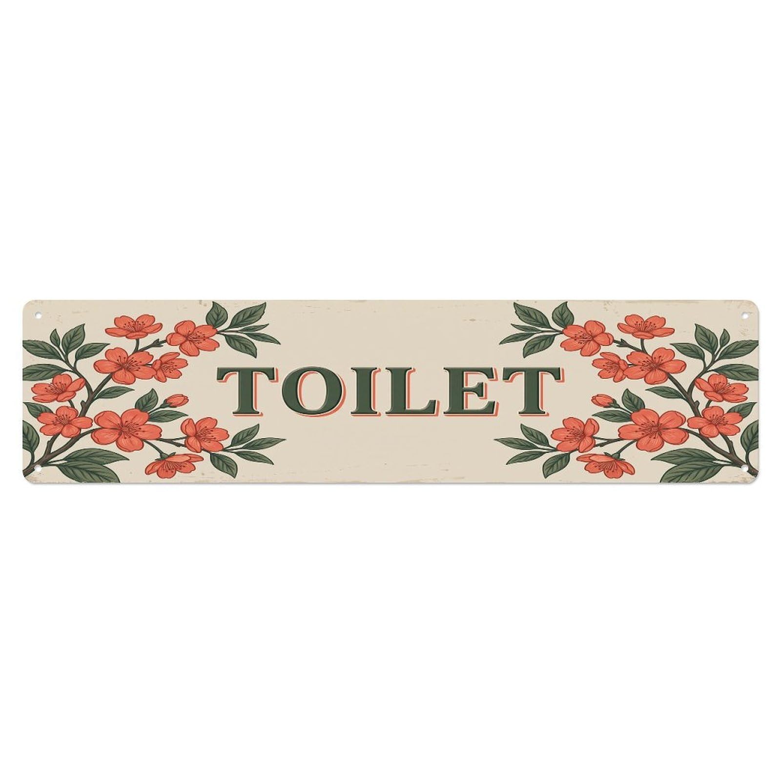 Cmhok Vintage Style Toilet Signage Cherry Vintage Metal Tin Sign Wall Decor For Cafe, Club, Garden Metal Poster 4X16inch
