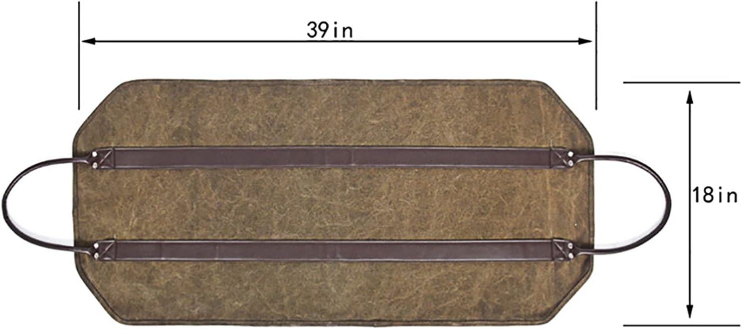 GRFIT Log Carrier for Firewood Portable Storage Bag Tote Bag Canvas Match Rack Large Capacity Camping for Fireplace Firewood Firewood Holder