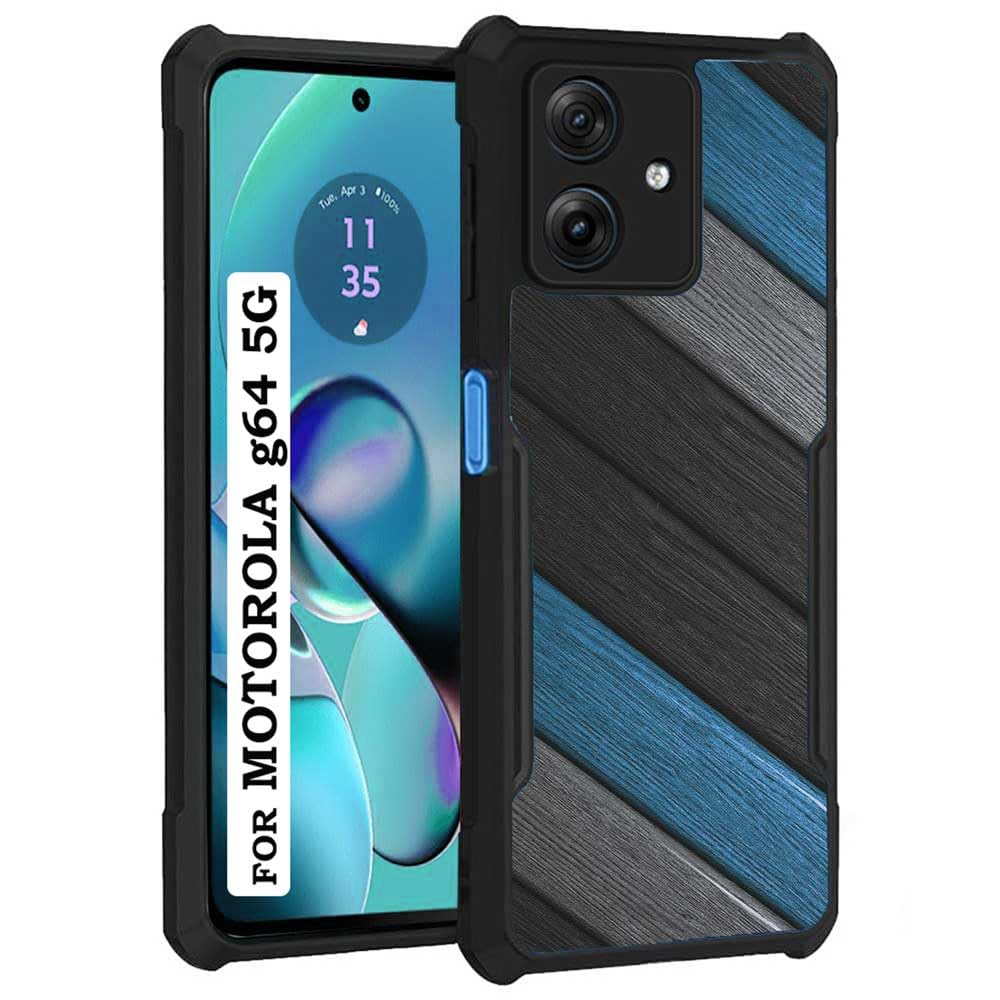 COBERTA Back Cover for Motorola Moto G64 5G Back Cover Case - Black Grey Blue Wooden Planks PT99 D16469 (B0D3HV4B8L) Amazon Price History, Amazon Price Tracker