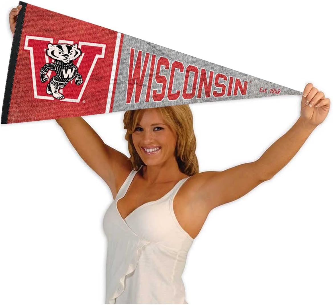 Wisconsin Badgers Pennant Throwback Vintage Banner - Image 4