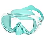 Kids Swim Mask 180 Snorkel Diving Mask, Anti-Fog Child Swim Goggles with Nose Cover No-Leak Swimming Goggles Anti-Shattered Lens for Youth 4-15 (Mint Green)