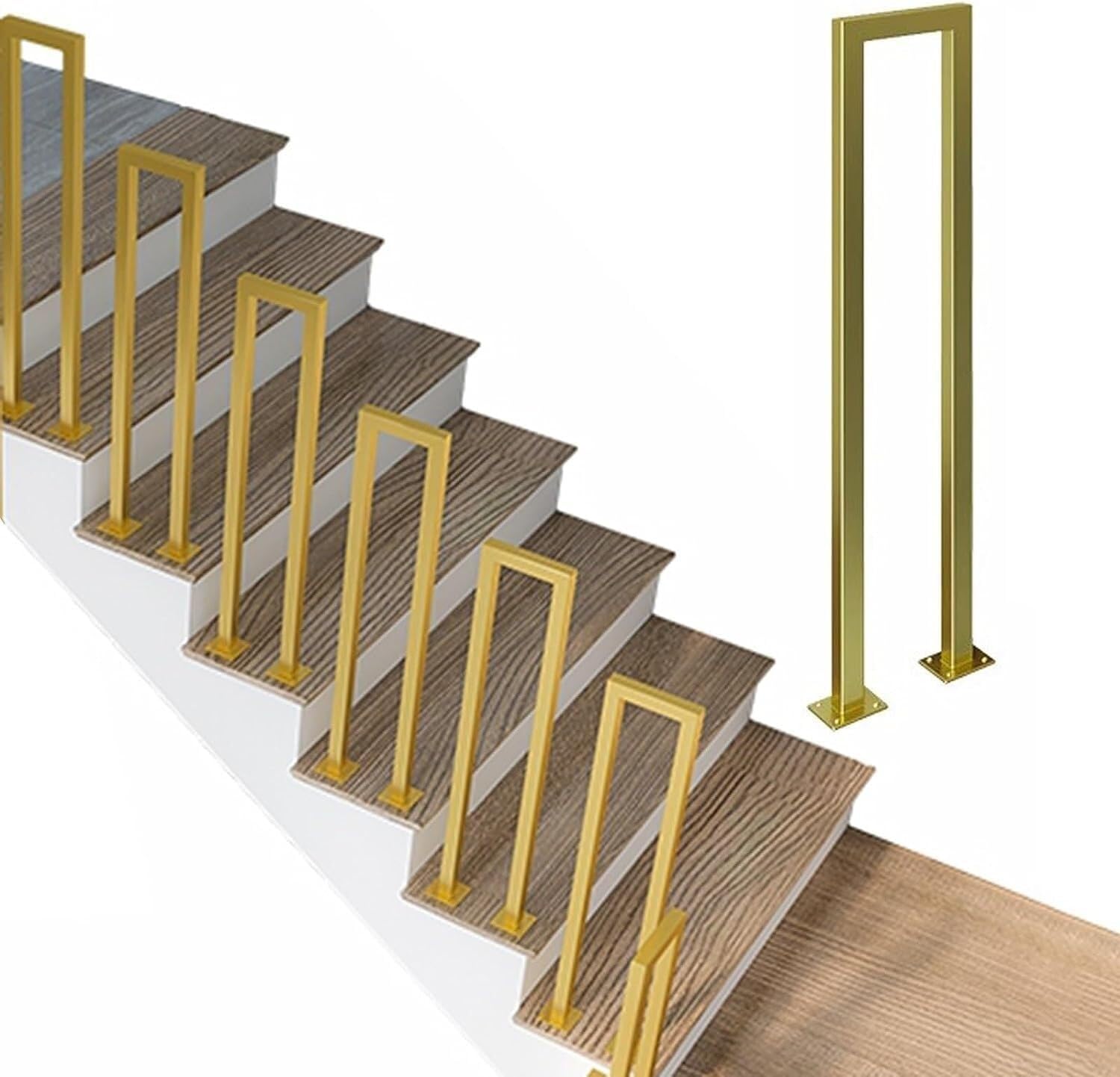 GHFXSCV Aluminum il Railing for Stairs Safety Guardrails for Stair Conversions U-Shaped Railing for Step Lofts (4 Pcs 80cm) -& Stylish Protection