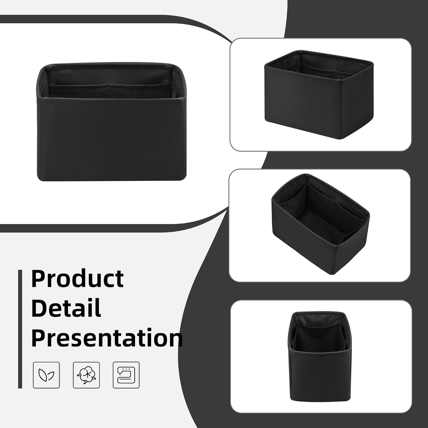 DGAZ Silk Purse Organizer Insert Fits LV Speedy 16/20/25/30/35/45 bags,Silky Smooth Bag Organizer,Luxury Handbag & Tote Shaper(Black,SP25) - Image 6