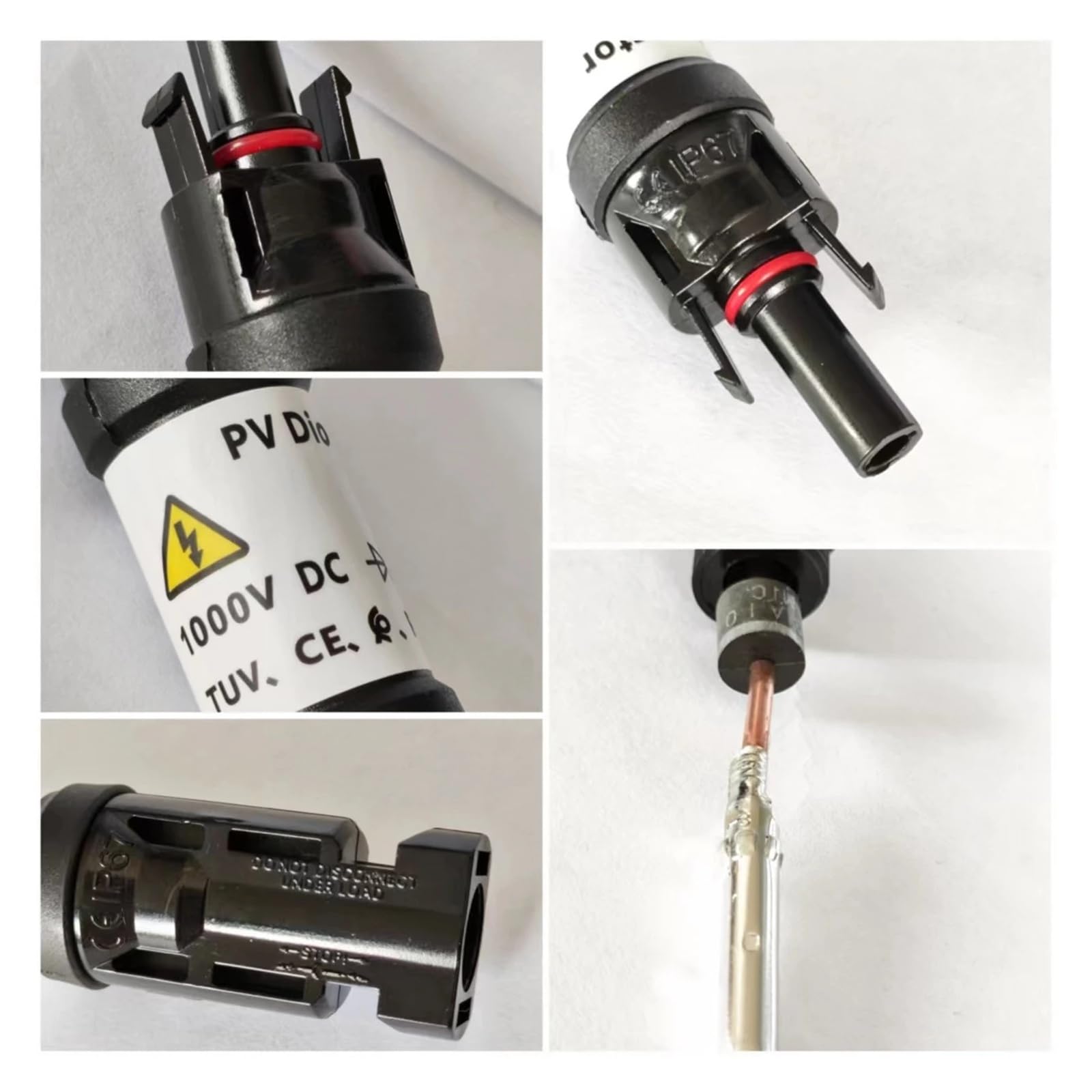solar stecker 5PCS 1000VDC Stecker PV Stecker Kabel 10A 15A 20A 30A Blockieren Diode Teile Ersatz Solar Panel(30A Diode Connector)