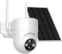 ELYSOO Solar Wireless Outdoor Security Camera: 2K Color Night Vision, 360° Panoramic View, Battery Powered, IP65, Instant Alerts