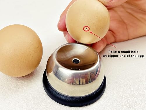 Miniatura 2 de jawbush - Perforador de huevos de acero inoxidable para huevos crudos, póquer de huevos resistente con base resistente y pin afilado para obtener