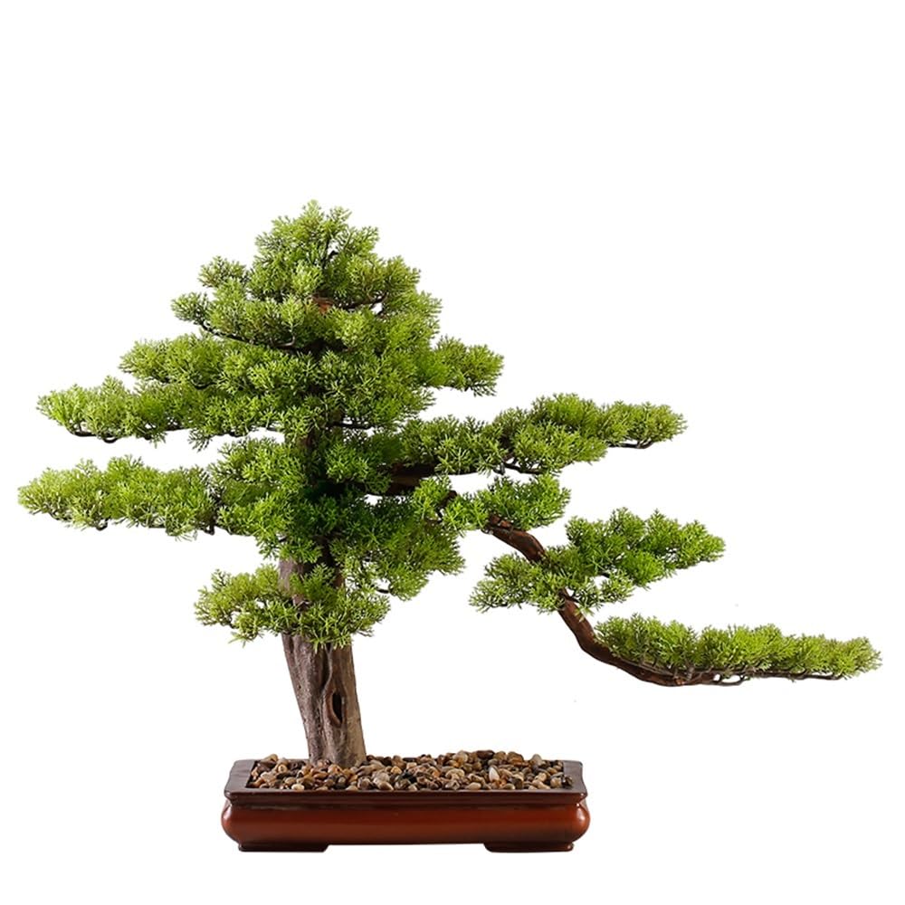 IUokLU Artificial Bonsai New Chinese Artificial Bonsai Tree Office Entrance Ornaments Greenery Fake Pine Decorations