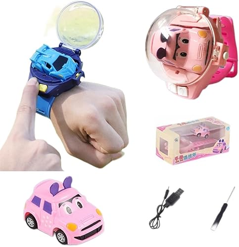 Miniatura 7 de Nuevo reloj de juguete de control remoto 2022, mini juguete de reloj con coche de control remoto de dibujos animados, reloj de carreras, auto de
