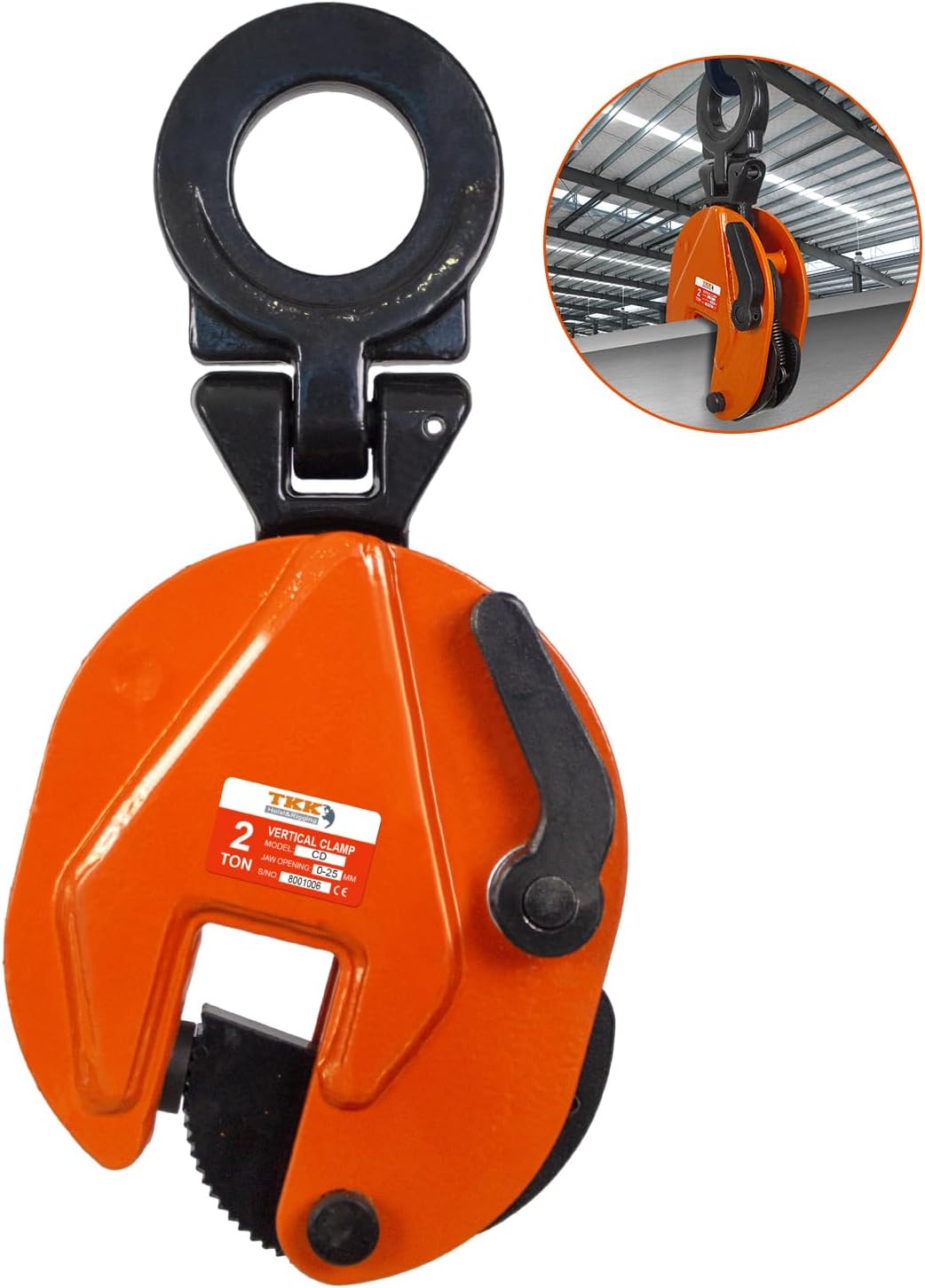 TKK Vertical Plate Clamp 4400Lb, 2Ton Plate Lifting Clamps Jaw Opening up to 1.3 inch Heavy Duty Lifting Clamps for Lifting and Transporting (4400lb 2t)