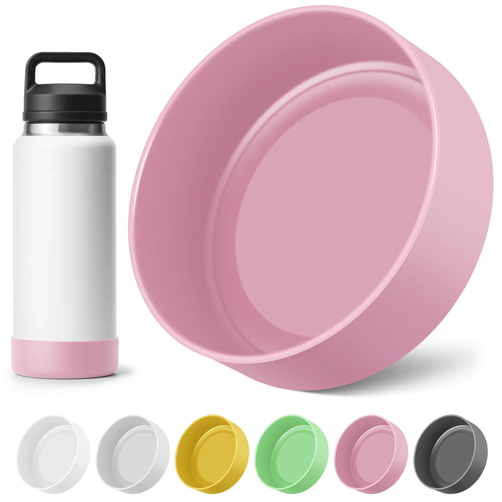 Diumepo Silicone Boot for YETI Rambler 36 oz Water Bottle, Anti-Slip Sleeve Bottom Protector for Yeti 36OZ Bottle, Bottom Sleeve Cover, BPA Free(Light Pink)