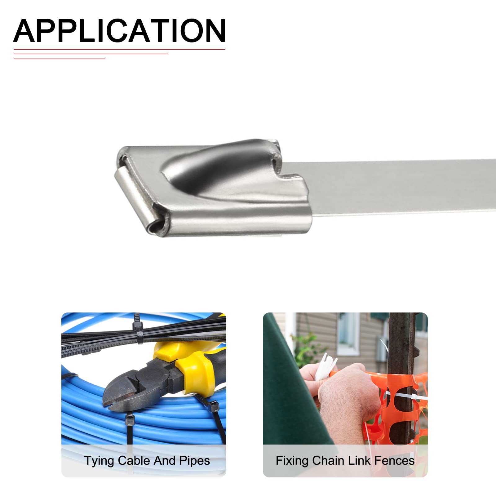 DTGN 19.69"x0.18"(LxW) Tie Wraps, 10Pack, Good for Furniture Electronic Equipment - Image 4
