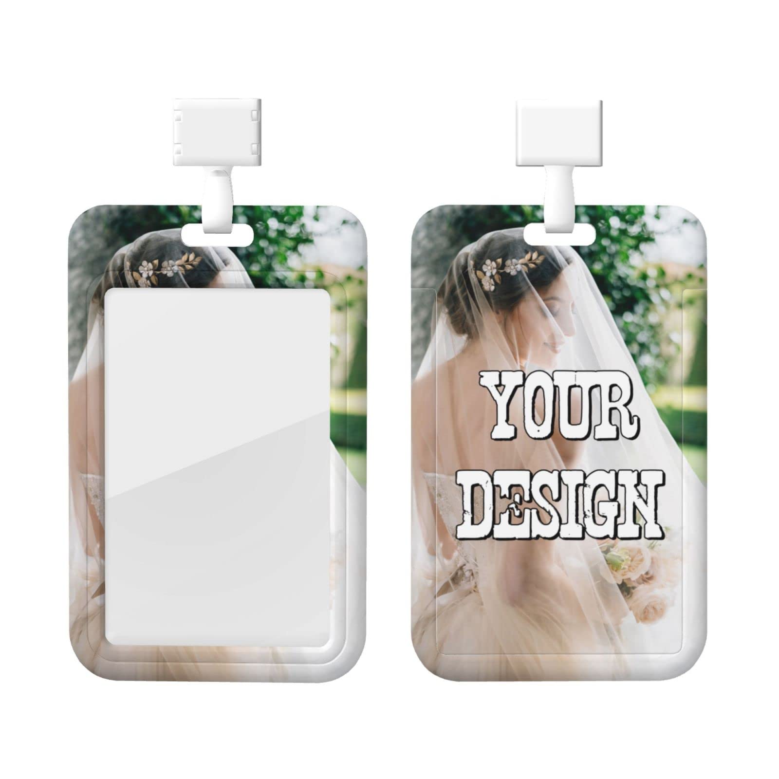 Personalized Custom ID Badge Holder,Design Your Own ID Badge Holder with Lanyard,Card Protector Cover Case with Photo Logo Text for Nurse Doctors