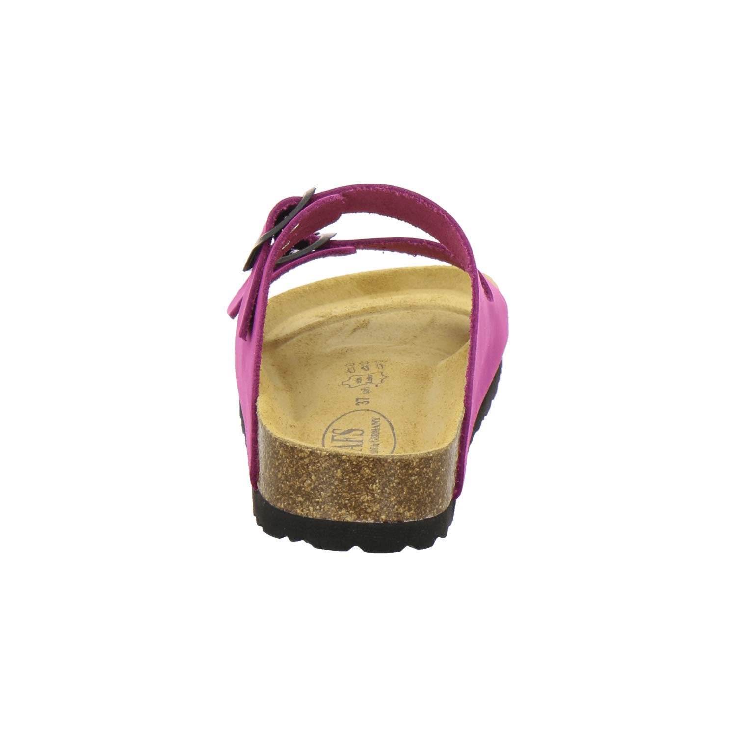 AFS-Schuhe 2100 - Chanclas cómodas para mujer de piel auténtica, prácticas zapatillas de trabajo, zapatillas de estar por casa, hechas a mano en Alemania, color Rojo, talla