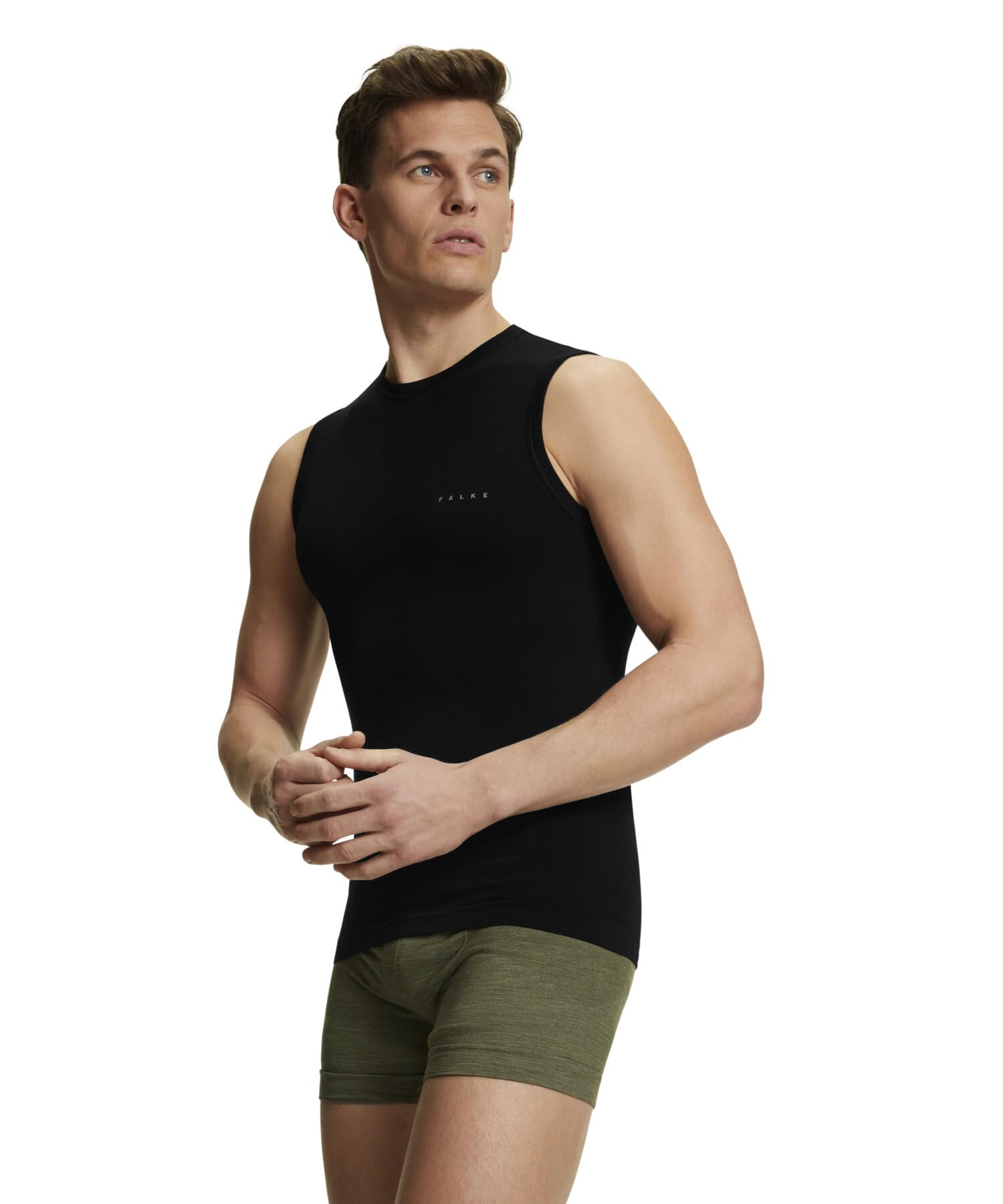 FALKE Mężczyźni Wool-Tech Light Podkoszulek na ciepłe i niskie temperatury bielizna sportowa oddychająca regulująca temperaturę neutralizująca zapachy wełna materiał funkcyjny 1 Sztuka