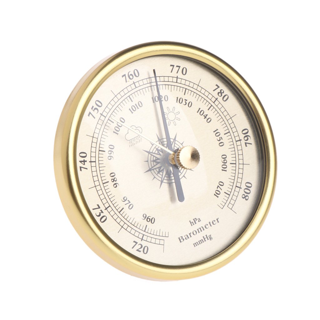 Hergon 72mm Barometer, Wandhängendes Barometer 1070hPa Rundes Zifferblatt Für Luftwetterstation