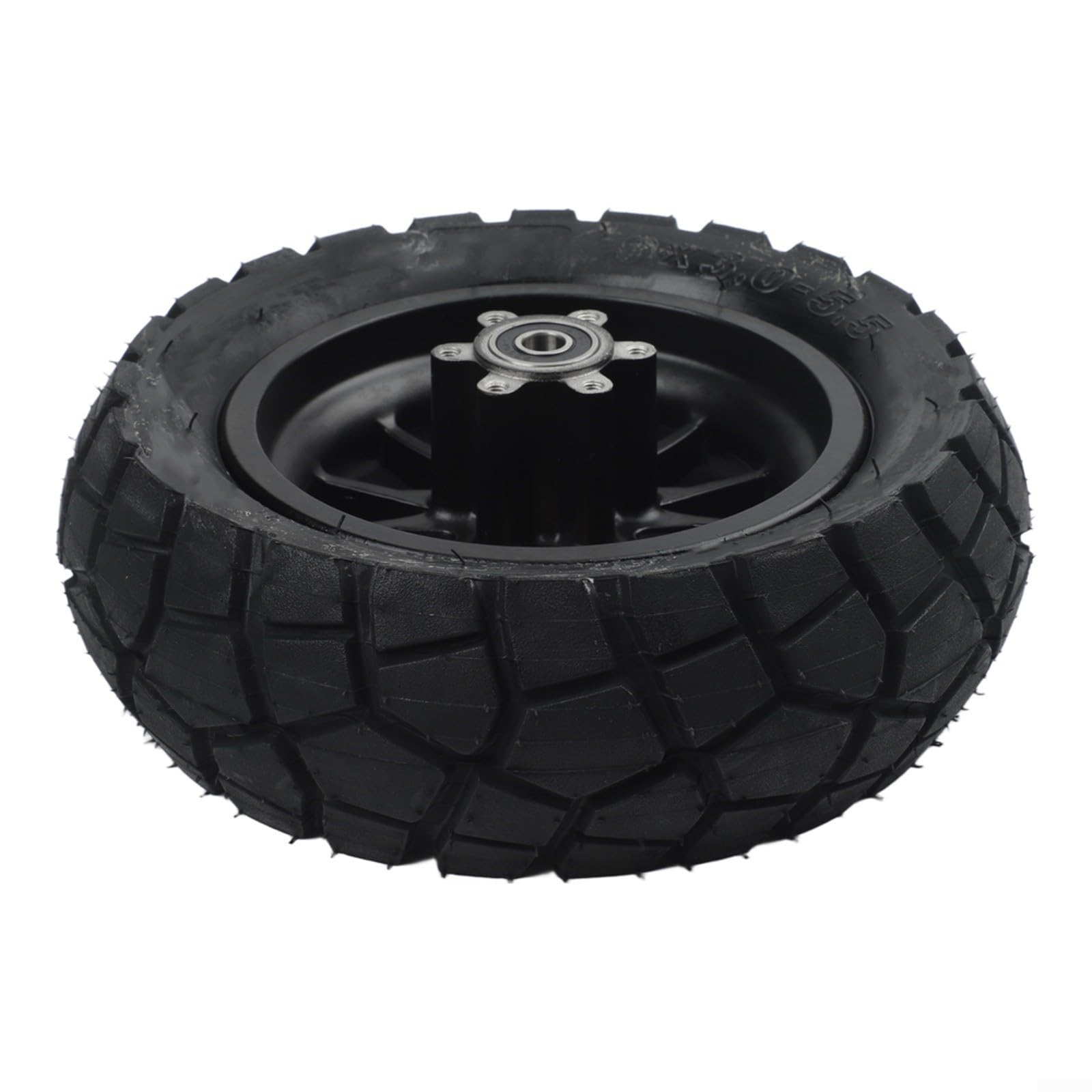 Mozzo ruota anteriore e posteriore per scooter elettrico Kukirin G2 Pro DB, 9 x 3.-. Set di pneumatici senza camera d'aria con assorbimento degli urti per fuoristrada (ruote + pneumatici neri)