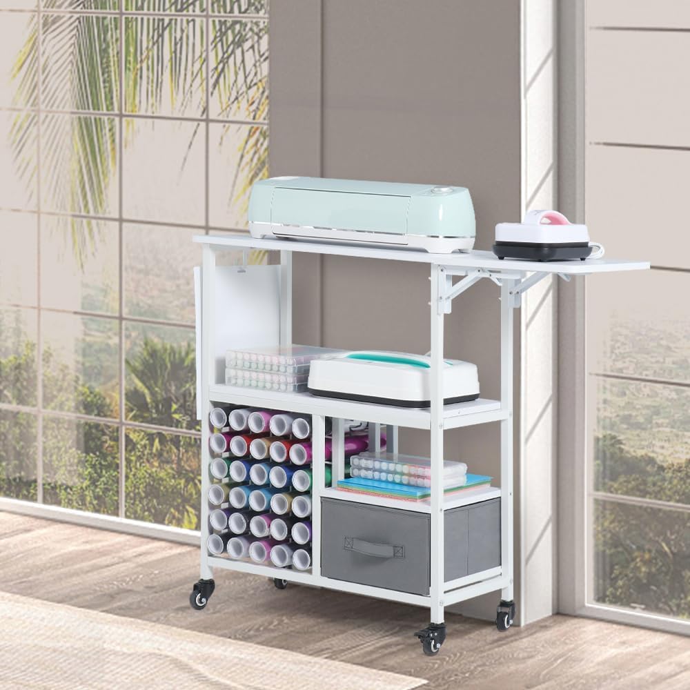 Kokorona Carrito de organización y almacenamiento, color blanco