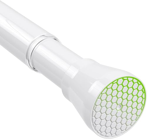 Barra de cortina de tensión de 33 a 59 pulgadas, sin perforación, barra de tensión blanca, barra de resorte, barra de cortina ajustable, barra de