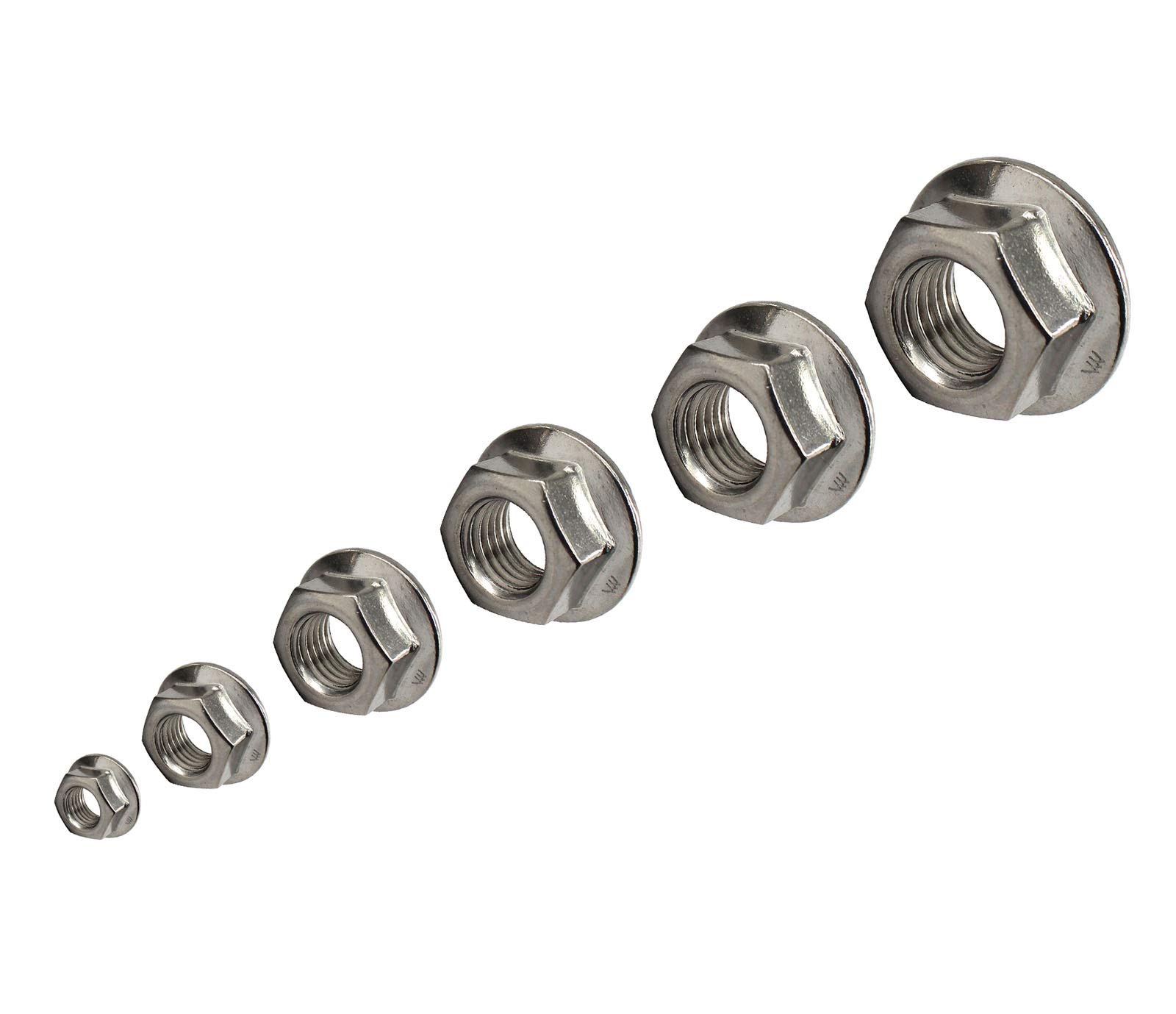 Dado flangiato M12 in acciaio inox 304 con motivo floreale esagonale antiscivolo dado flangiato Confezione da 12 pezzi