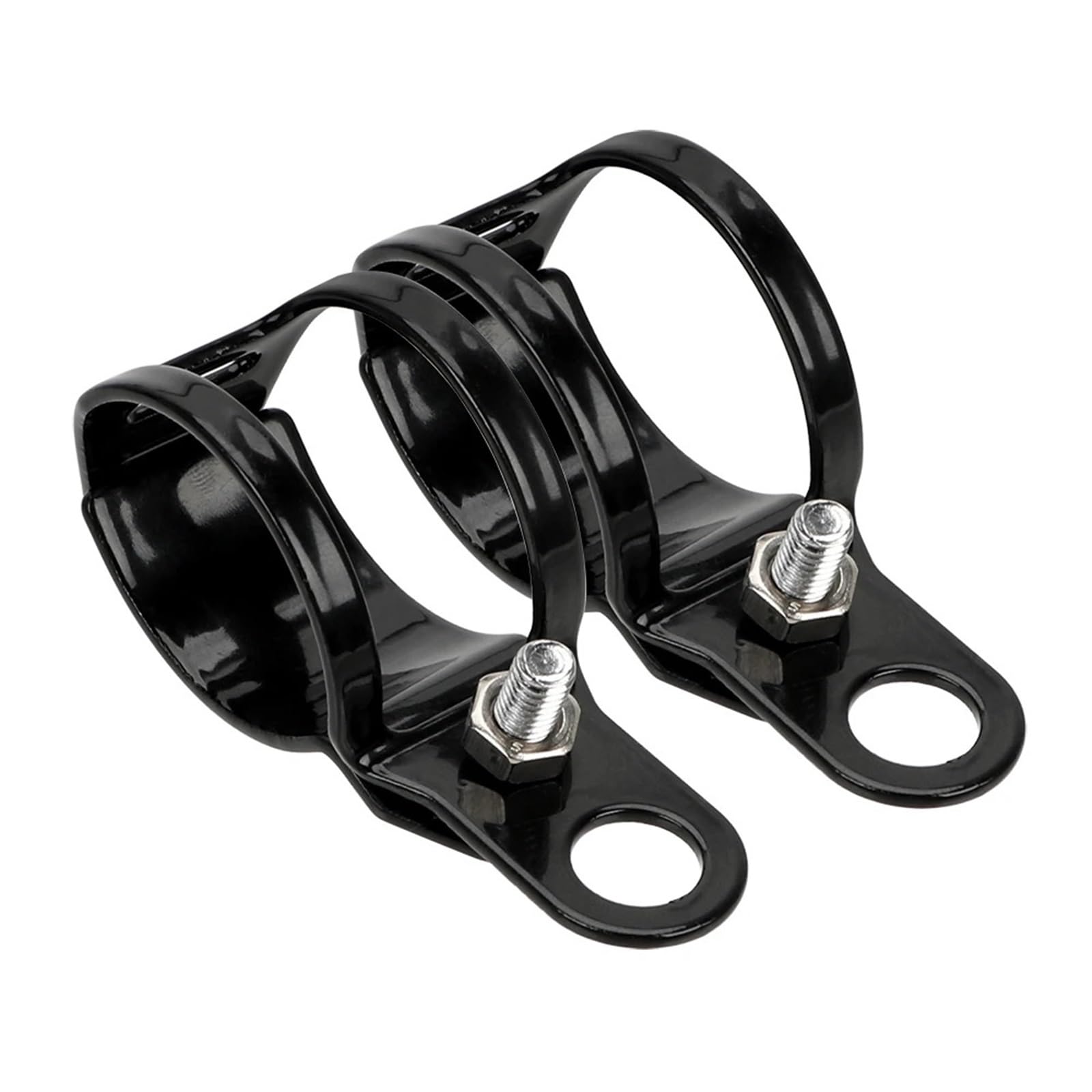 Headlight Bracket Universal for 27-31 Mm Front Fork Diameter Turn Light Mount Bracket 1 Pair Metal Motorcycle Signal Brackets(Black)