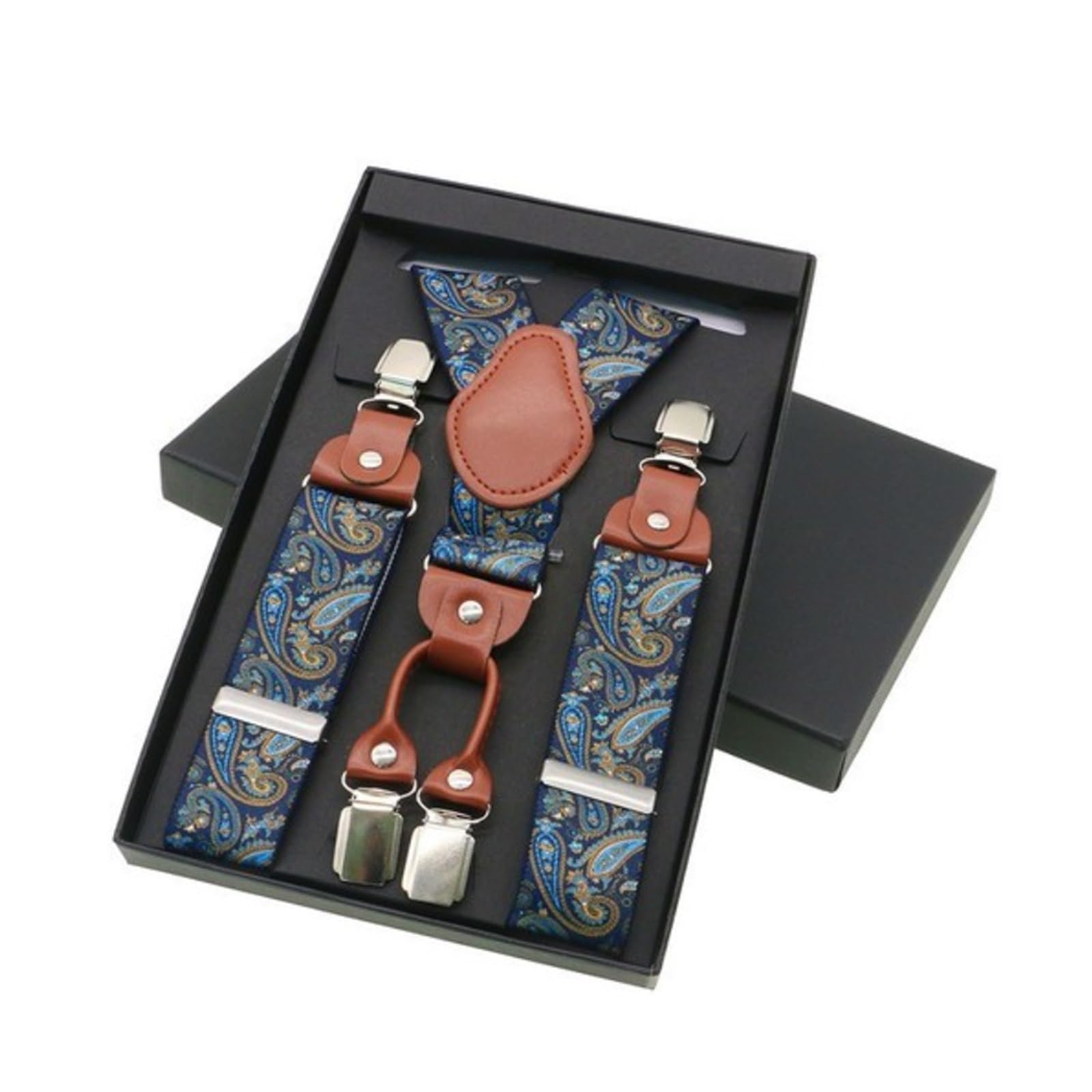 Bretelles mâle en cuir et clips robustes pour look retro chic quotidien