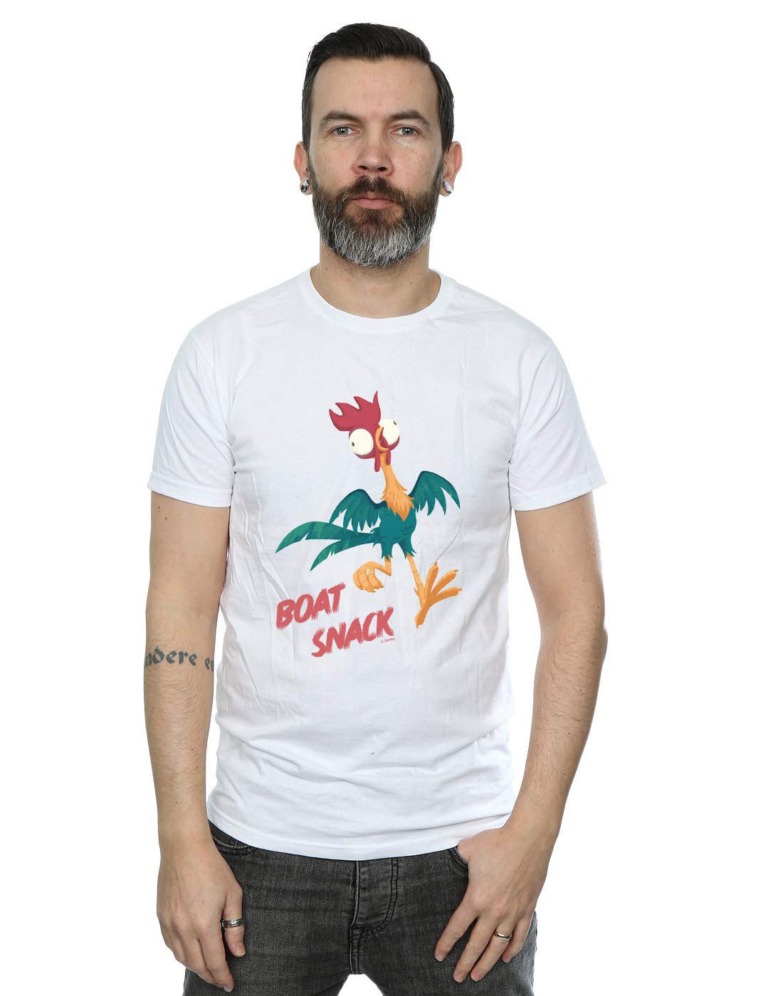 Absolute Cult Men's White Disney Moana Boat Snack T-Shirt Large