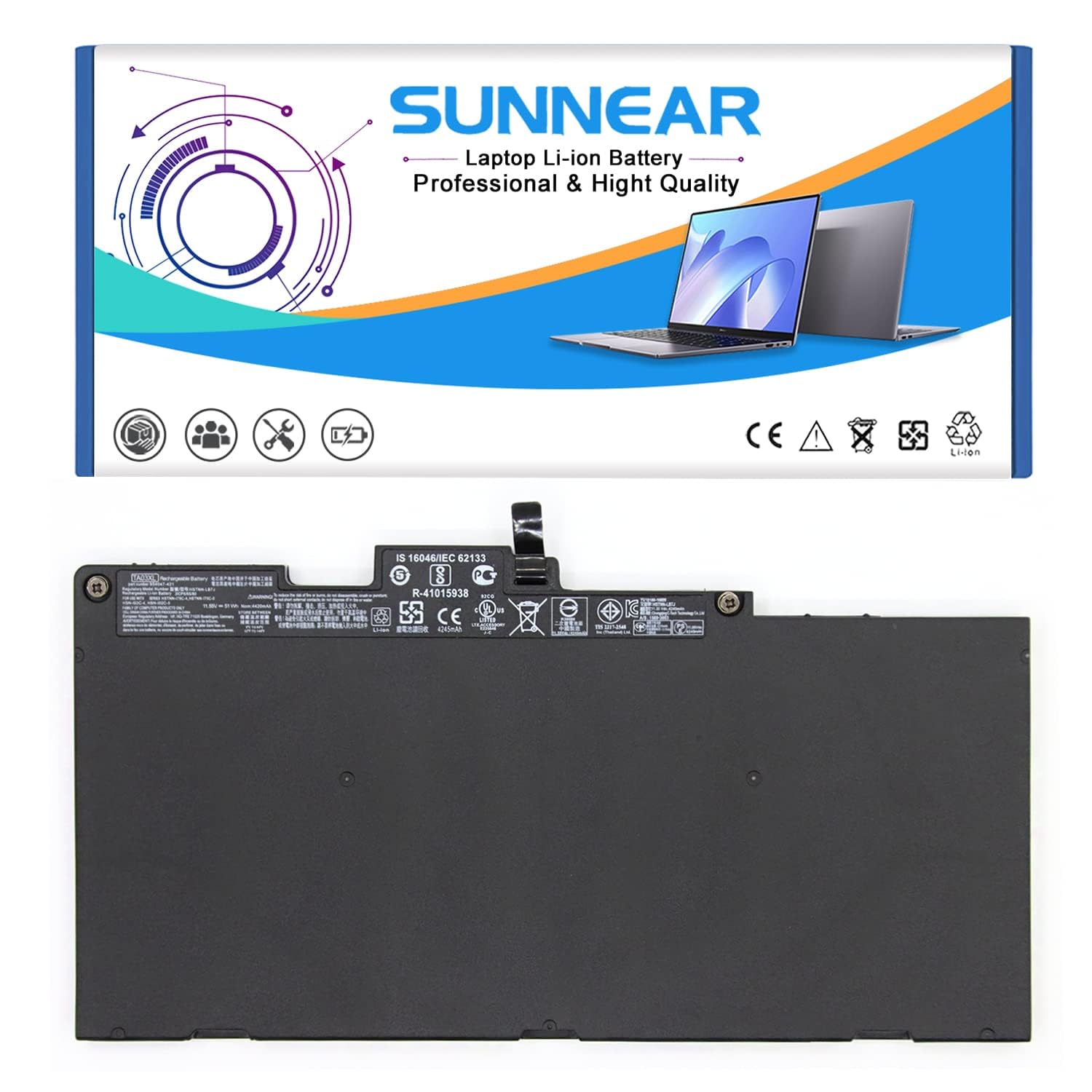 SUNNEAR TA03XL CS03XL 854047-421 Battery for HP EliteBook 745 755 840 848 850 G4 hp ZBook 14U 15U G4 Series HSTNN-LB7J HSTNN-IB7L 854047-1C1 996QA101H TA03051XL HSTNN-172C-4 HSTNN-175C-5 854108-850