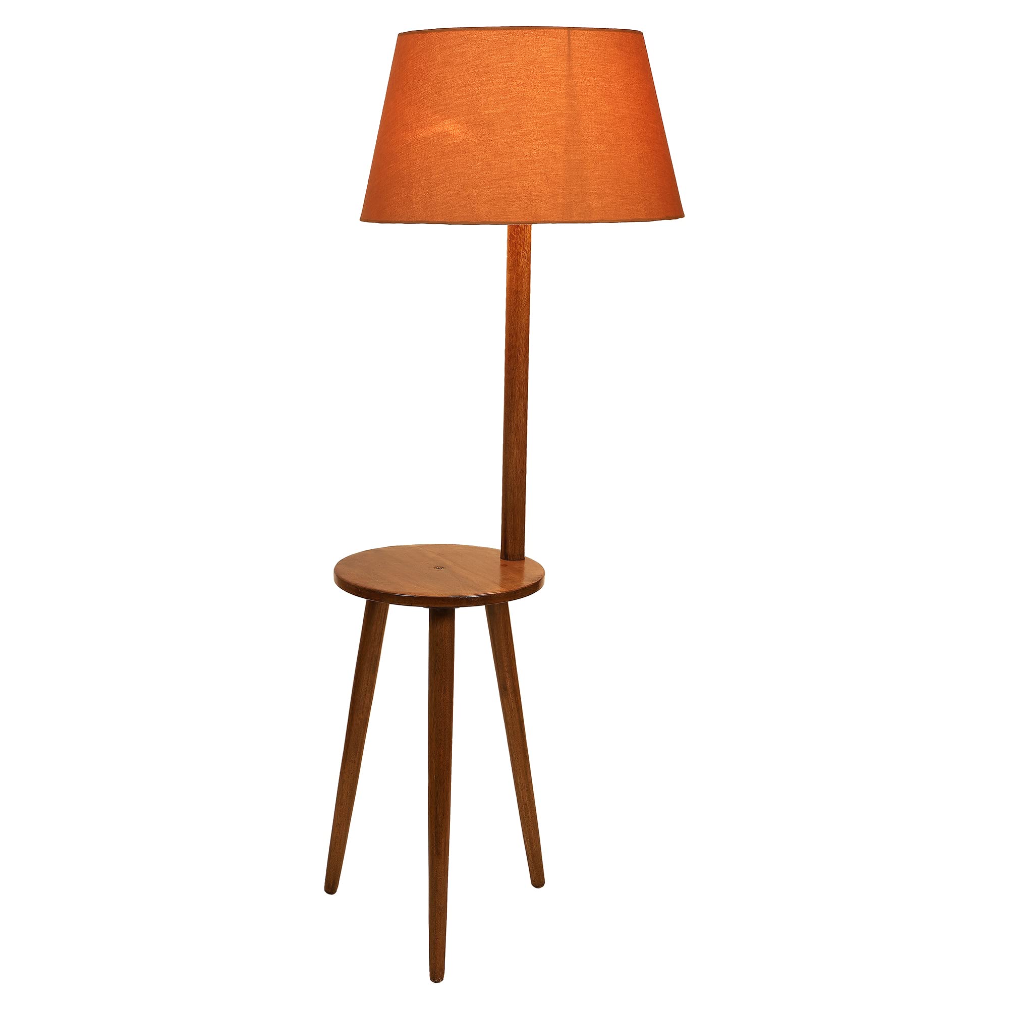Handcrafted Mango Wood Floor Lamp - Rustic Home Decor -3
