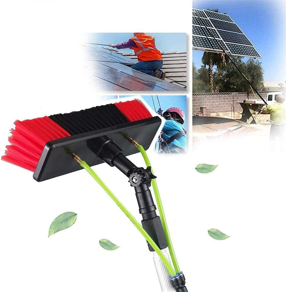 GYEQXKT Telescopic Window Cleaning Pole, 24ft Outdoor Cleaning Tool for Solar Panels & Photovoltaic Systems, 7.3m Brush for Easy Reach and Efficient Cleaning (A-7M)