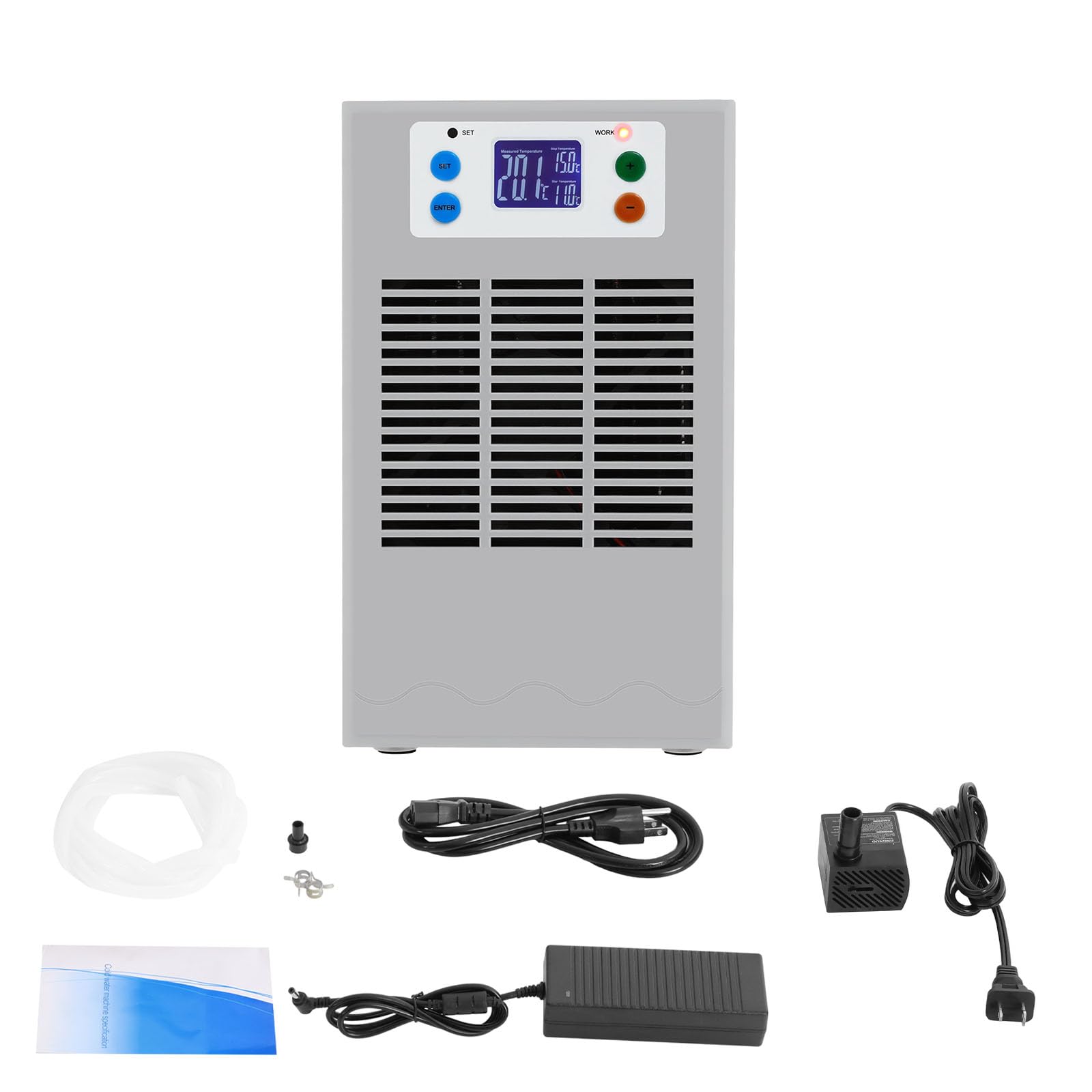 MOQNISE 30L/7.93GAL Aquarium Chiller Water Chiller for Aquarium, 100W Aquarium Water Chiller with Circulation Function Constant Temperature and Low