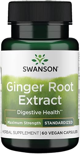 Swanson Extracto de raíz de jengibre de fuerza máxima 200 miligramos 60 cápsulas vegetales