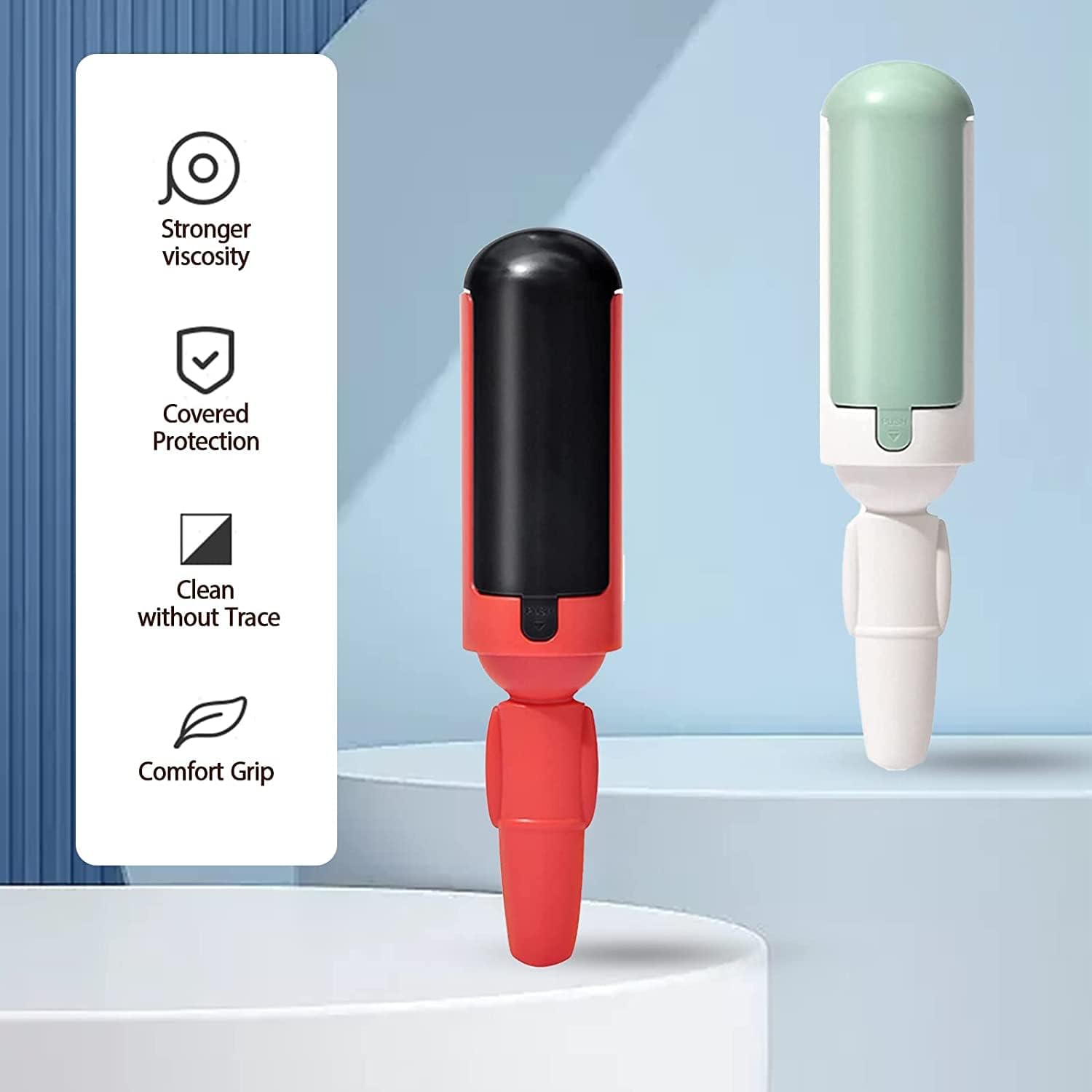 Pet Hair Remover Lint Roller, Reusable Pet Lint Roller, Cat Dog Hair Remover Roller with Non-Slip Handle Pet Hair Remover for Clothes, Sofa, Car,Green